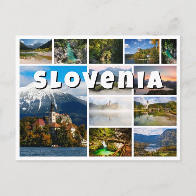 Carte Postale Slovénie photo collage souvenir (Devant)