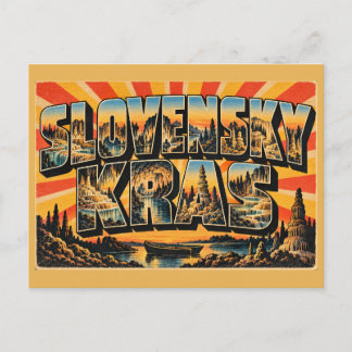 Carte Postale Slovensky Kras Grotte de Domica Art de Voyage Rétr