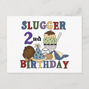 Carte Postale Slugger de baseball 2e Anniversaire t-shirts et ca