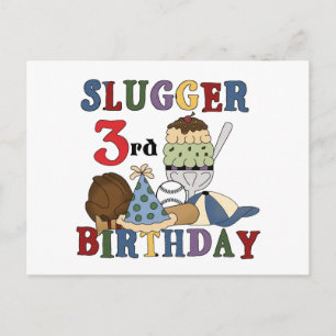 Carte Postale Slugger de baseball 3e chemises d'anniversaire