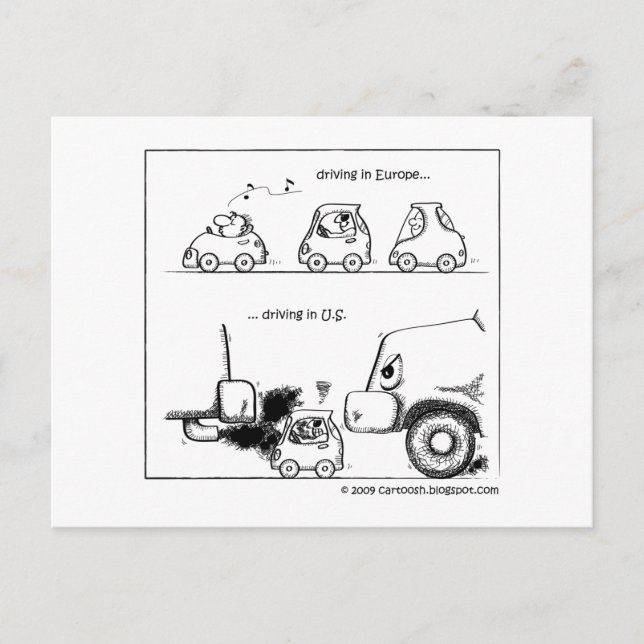 Carte Postale Smart Cars aux États-Unis (Devant)