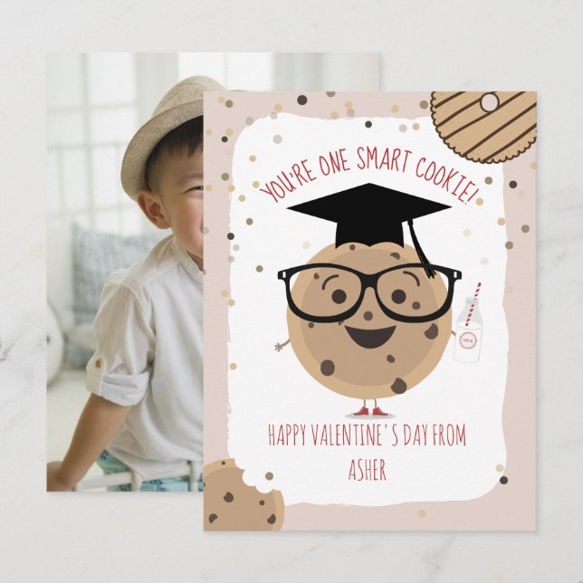 Carte Postale Smart Cookie Classroom Valentine Photo (Devant / Derrière)