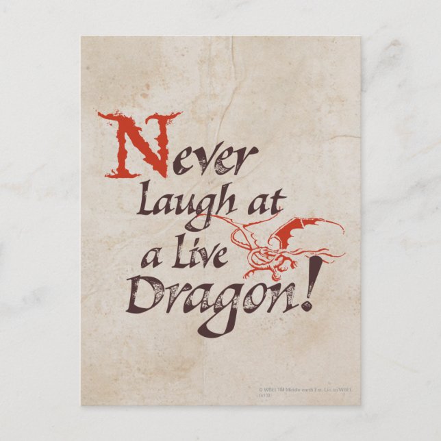 Carte Postale SMAUG™ - Ne Riez Jamais À Un Dragon En Direct (Devant)