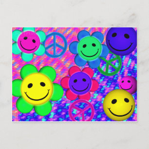Carte Postale Smilies de fleurs de paix