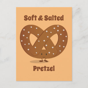 Carte Postale Smiling Salted Pretzel Cartoon Character Food