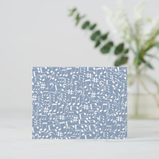 Carte Postale Smokey Blue Shades Dark to Light Music Notes