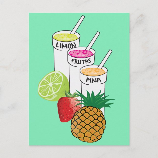Carte Postale smoothie aux fruits d'été (Devant)