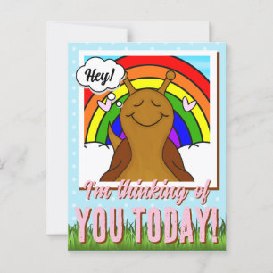 Carte Postale Snail Cute Avec Espèce Arc En Ciel - Jour Tastique