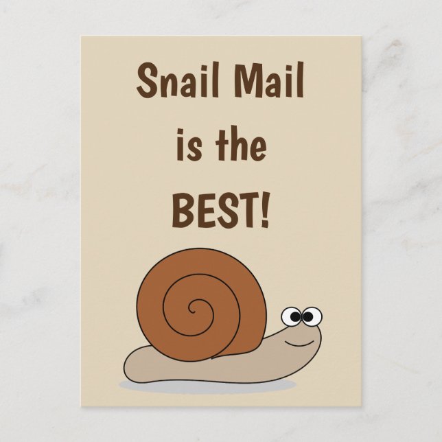 Carte Postale Snail Mail Cute Drôle Humour Retro (Devant)