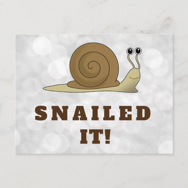 Carte Postale Snail Mail Snail It Cute Funny Retro (Devant)