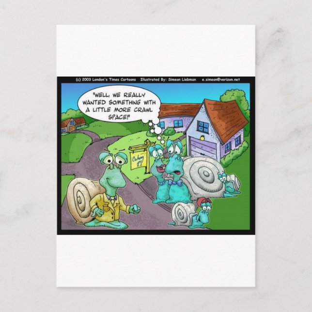 Carte Postale Snail Ventes Immobilières Drôle Cadeaux et Objets  (Devant)