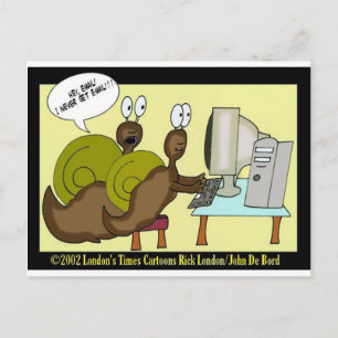 Carte Postale Snails Obtenir E-mail Drôle Dessin Dessin Cadeaux 