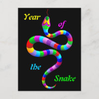 Carte postale Snake Psychedelic Rainbow