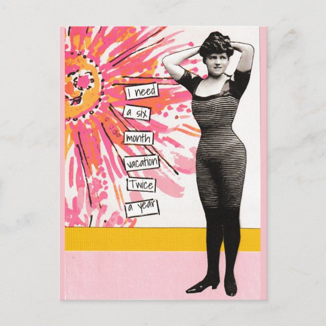 Carte Postale Snarky Vacation Six Mois (Devant)