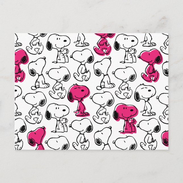 Carte Postale Snoopy Black & Magenta Motif (Devant)