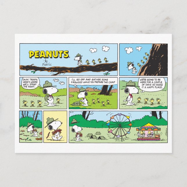 Carte Postale Snoopy & Friends | Go Camping (Devant)