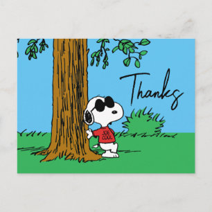 Carte Postale Snoopy "Joe Cool" debout MERCI