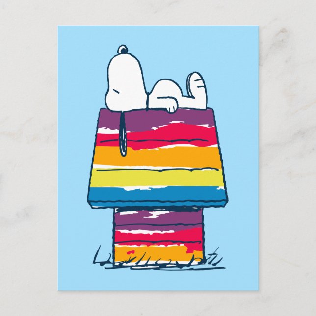 Carte Postale Snoopy | Rainbow Dog House (Devant)