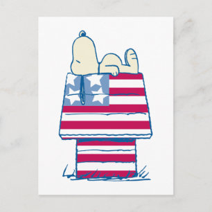 Carte Postale Snoopy sur la maison de chien du 4 juillet