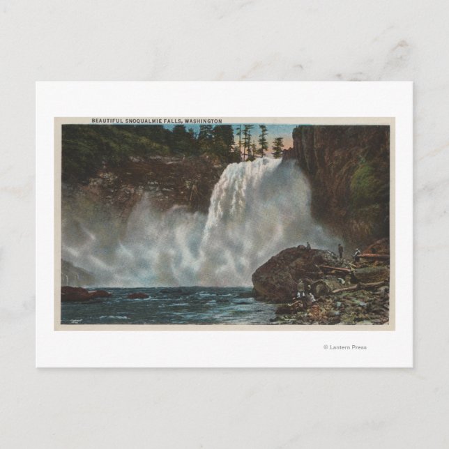 Carte Postale Snoqualmie Falls, WA - Vue des chutes au fond (Devant)