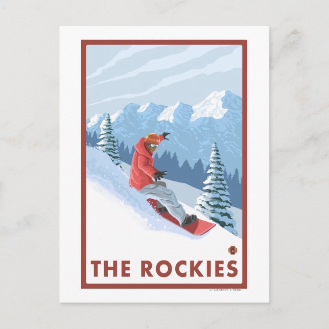 Carte Postale Snowboarder - Les Rocheuses (Devant)