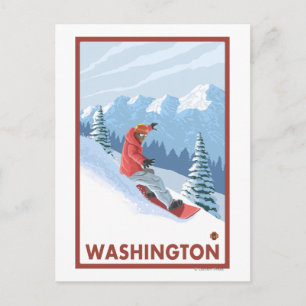 Carte Postale Snowboarder Scene - Washington
