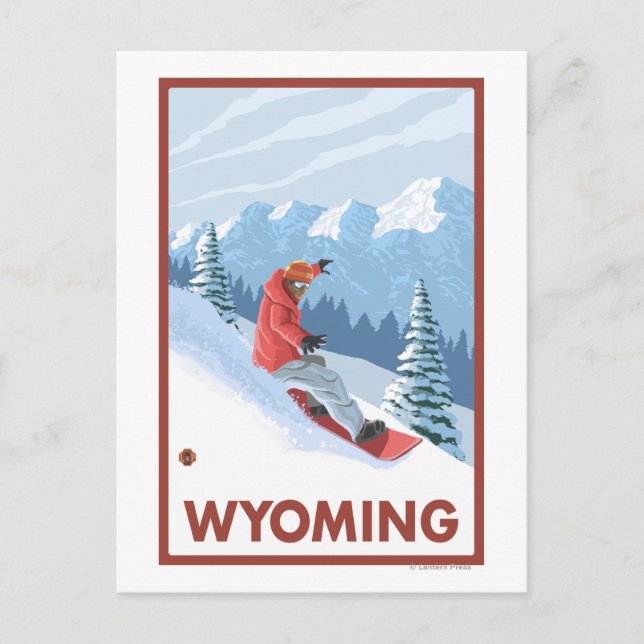 Carte Postale Snowboardeur scèneWyoming (Devant)