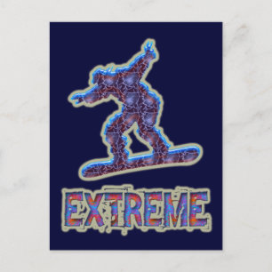CARTE POSTALE SNOWBOARING EXTRÊME