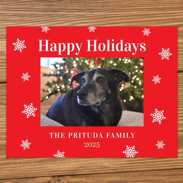 Carte Postale Snowflake Modern Family Photo Holiday (Créateur téléchargé)