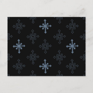 Carte Postale Snowflake motif, croix gothique inspirée