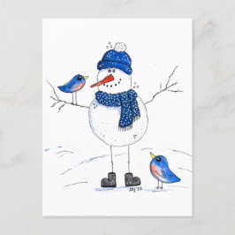 Carte Postale Snowman à longue jambe