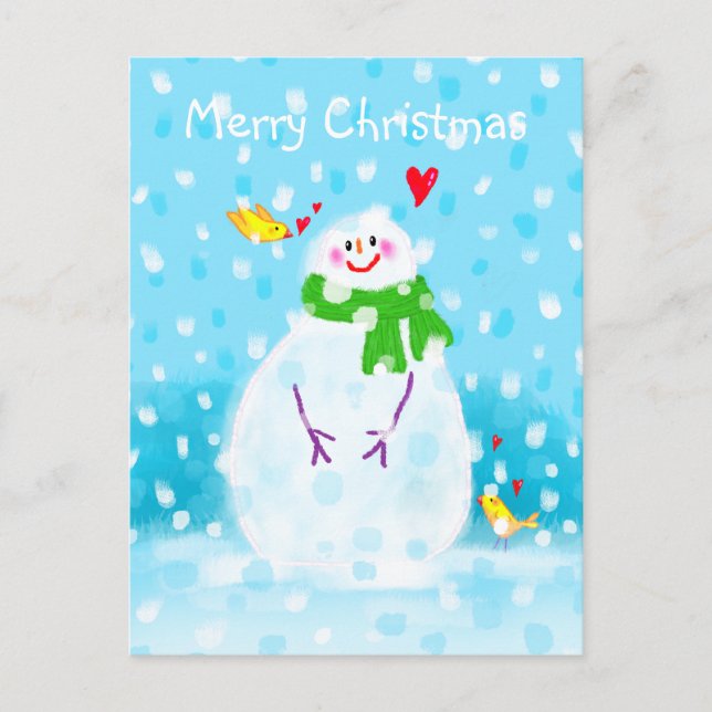 Carte postale Snowman Christmas Holidays (Devant)