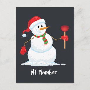 Carte postale Snowman en plomberie
