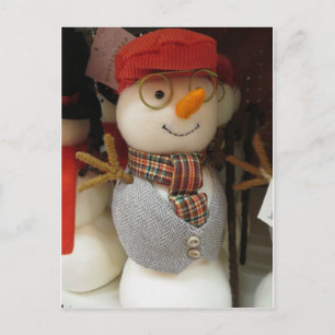 Carte Postale Snowman en verre