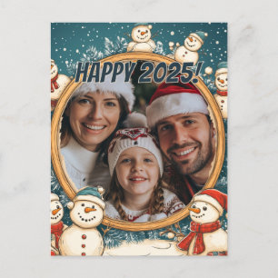 Carte Postale Snowman personnalisable Bonne année