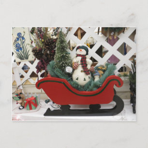 Carte Postale Snowman & Sleigh