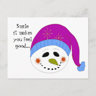 Carte Postale Snowman souriant