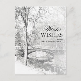 Carte Postale Snowy Garfield Park en noir et blanc