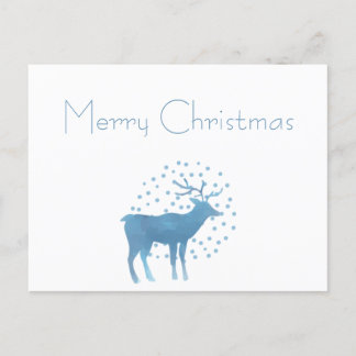 Carte Postale Snowy Reindeer Joyeux Noël