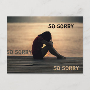 Carte Postale SO SORRY - une fille triste