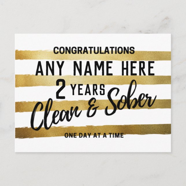 Carte Postale Sobriété personnalisée Anniversaire 12 pas sobre (Devant)