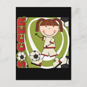 Carte Postale Soccer Brunette Girl T-shirts et cadeaux