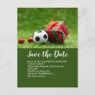 Carte Postale Soccer enregistrer la date avec balle pour Noël