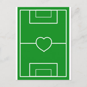 Carte Postale soccer, Heart Pitch.l amour soccer