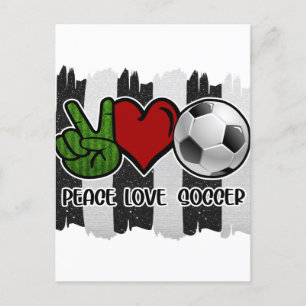 Carte Postale Soccer paix et amour