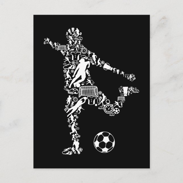 Carte Postale Soccer Symboles Scorer Soccer Joueur (Devant)