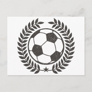 Carte Postale Soccer vintage Feuille d'olive et étoile