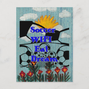 Carte Postale Soccer WIFI Manger Rêve - Sport amusant Art Imprim