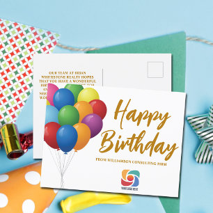 Carte Postale Société chic de ballons personnalisés pour Joyeux 