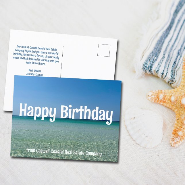 Carte Postale Société de plage Joyeux Anniversaire personnalisée (Créateur téléchargé)